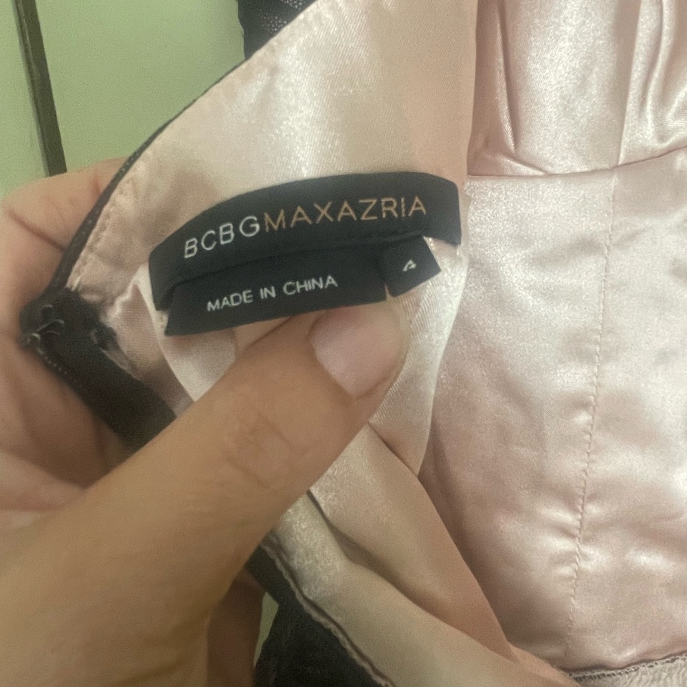 BCBGMaxAzria Black Lace and Feather Mini Dress - Picture 6 of 8